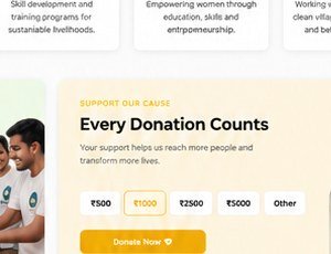 Volunteers working together in India
