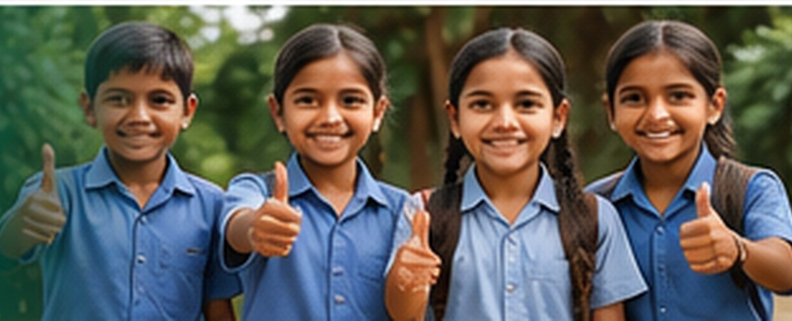 Happy school children supported through education programs