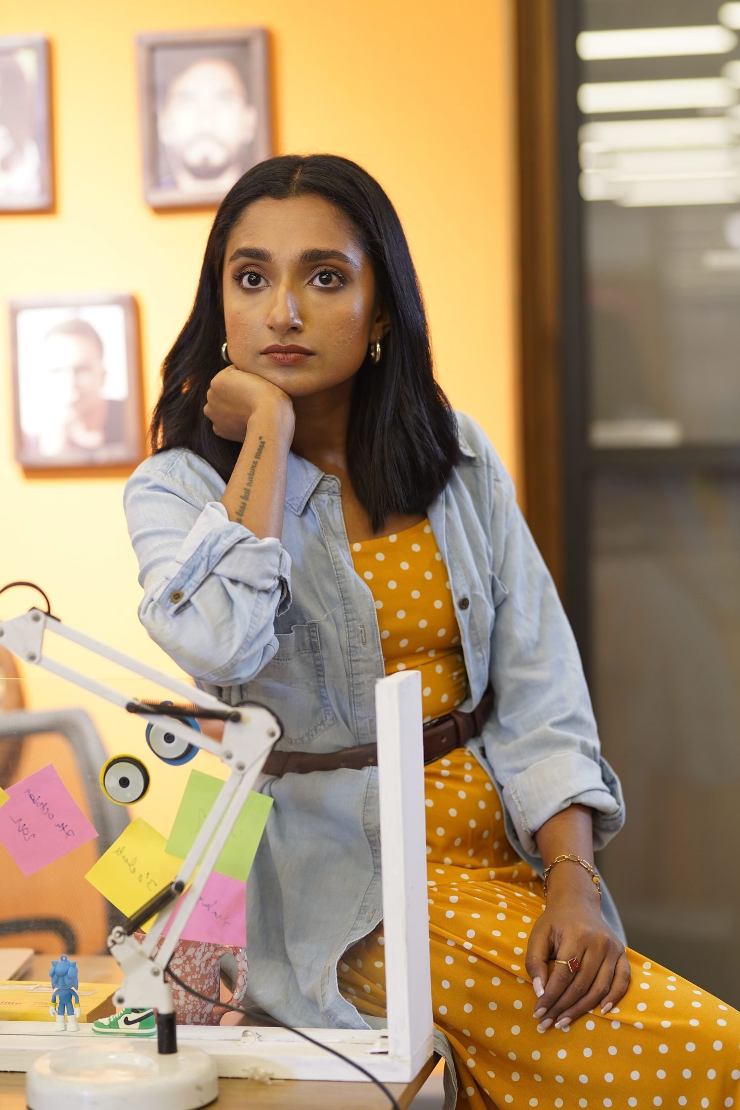 Confident Indian woman working in a modern office environment