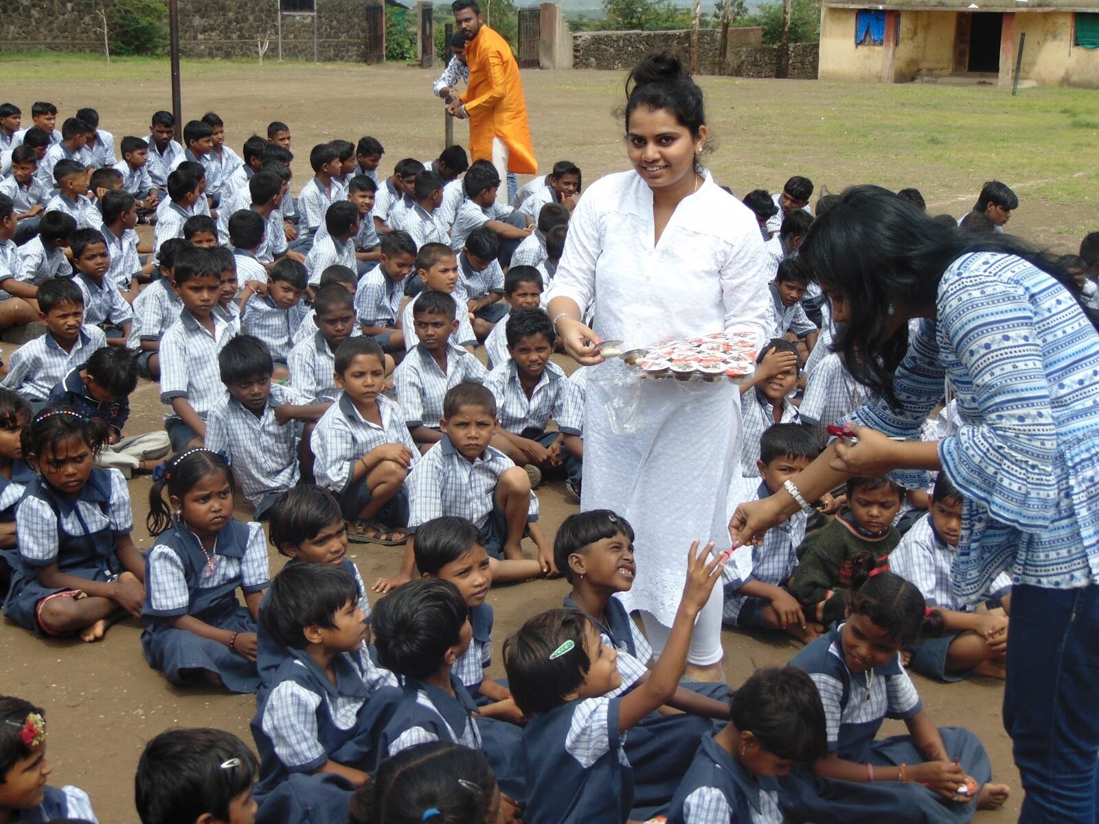 Community volunteers working together in India